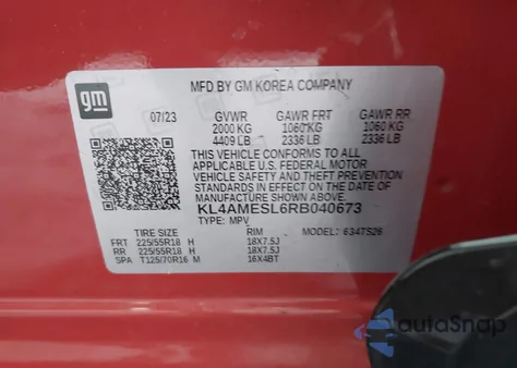 2024 Buick Encore Gx Sport Touring Awd from USA, damaged, VIN KL4AMESL6RB040673